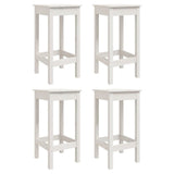 5 Piece Garden Bar Set White Solid Wood Pine - Rear View
