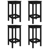 5 Piece Garden Bar Set Black Solid Wood Pine - Rear View