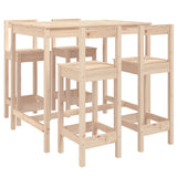 5 Piece Garden Bar Set Solid Wood Pine - Front View