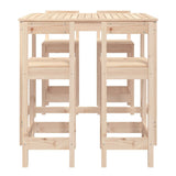 5 Piece Garden Bar Set Solid Wood Pine - Top-Down View