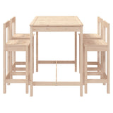 5 Piece Garden Bar Set Solid Wood Pine - 45-Degree Angle