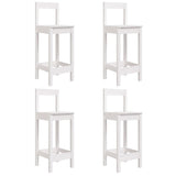 5 Piece Garden Bar Set White Solid Wood Pine