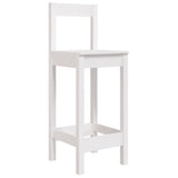 5 Piece Garden Bar Set White Solid Wood Pine - Close-Up Angle