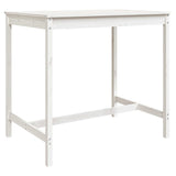 5 Piece Garden Bar Set White Solid Wood Pine - Low Angle
