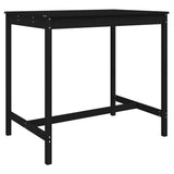 5 Piece Garden Bar Set Black Solid Wood Pine - Low Angle