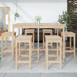 7 Piece Garden Bar Set Solid Wood Pine - Side View