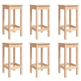 7 Piece Garden Bar Set Solid Wood Pine - Rear View
