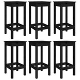 7 Piece Garden Bar Set Black Solid Wood Pine