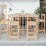 7 Piece Garden Bar Set Solid Wood Pine - Side View