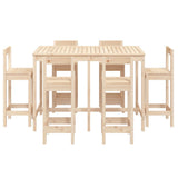 7 Piece Garden Bar Set Solid Wood Pine