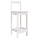 7 Piece Garden Bar Set White Solid Wood Pine - Close-Up Angle