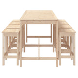 9 Piece Garden Bar Set Solid Wood Pine - 45-Degree Angle