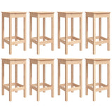 9 Piece Garden Bar Set Solid Wood Pine - Rear View