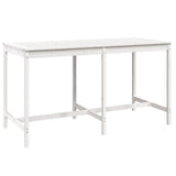 9 Piece Garden Bar Set White Solid Wood Pine - Low Angle