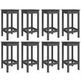 9 Piece Garden Bar Set Grey Solid Wood Pine - Rear View