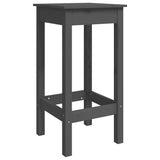 9 Piece Garden Bar Set Grey Solid Wood Pine - Close-Up Angle