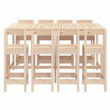 9 Piece Garden Bar Set Solid Wood Pine - Top-Down View