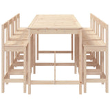 9 Piece Garden Bar Set Solid Wood Pine - 45-Degree Angle