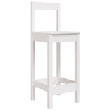 9 Piece Garden Bar Set White Solid Wood Pine - Close-Up Angle