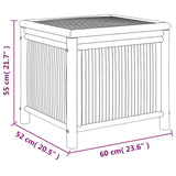 Garden Storage Box 60x52x55cm Bamboo - Low Angle