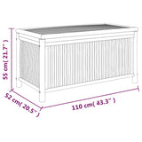 Garden Storage Box 110x52x55cm Bamboo - Low Angle