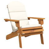 Adirondack Garden Chair with Cushions Solid Wood Acacia - Front View