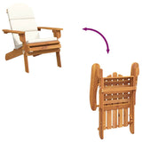 Adirondack Garden Chair with Cushions Solid Wood Acacia - Close-Up Angle
