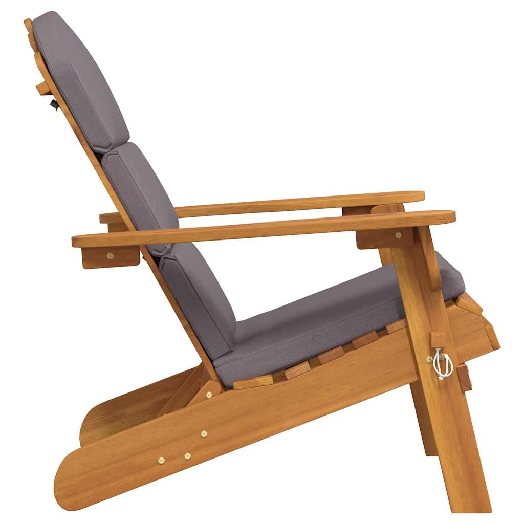 Adirondack Garden Chair with Cushions Solid Wood Acacia