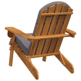 Adirondack Garden Chair with Cushions Solid Wood Acacia - Rear View