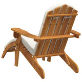 Adirondack Garden Chair with Footrest Solid Wood Acacia - Rear View
