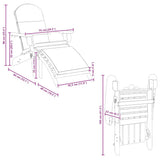 Adirondack Garden Chair with Footrest Solid Wood Acacia