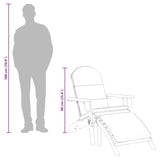 Adirondack Garden Chair with Footrest Solid Wood Acacia - Extra Image