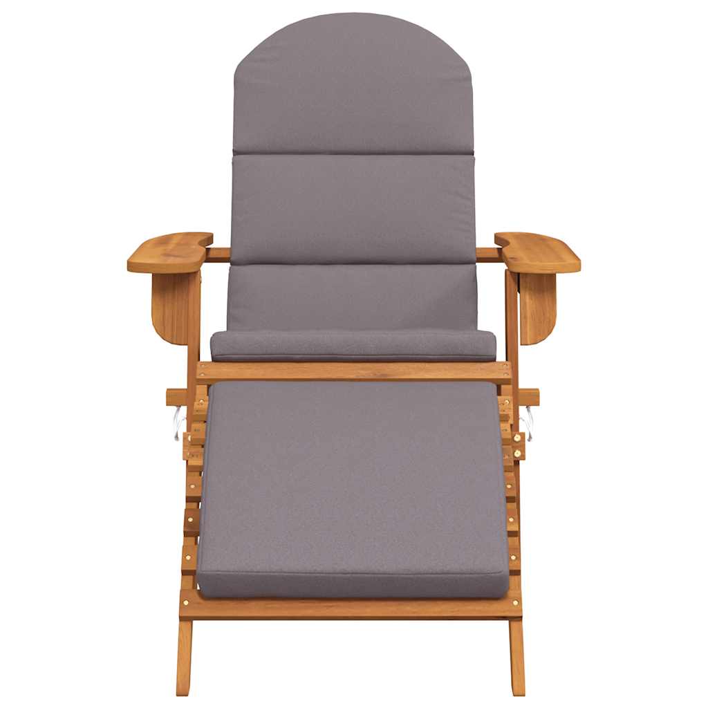 Adirondack Garden Chair with Footrest Solid Wood Acacia