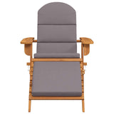 Adirondack Garden Chair with Footrest Solid Wood Acacia - Top-Down View