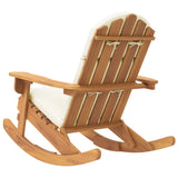 Adirondack Rocking Chair with Cushions Solid Wood Acacia - 45-Degree Angle