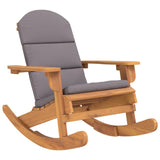 Adirondack Rocking Chair with Cushions Solid Wood Acacia - Front View