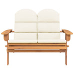 Adirondack Garden Bench with Cushions 126 cm Solid Wood Acacia