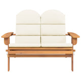 Adirondack Garden Bench with Cushions 126 cm Solid Wood Acacia - Side View
