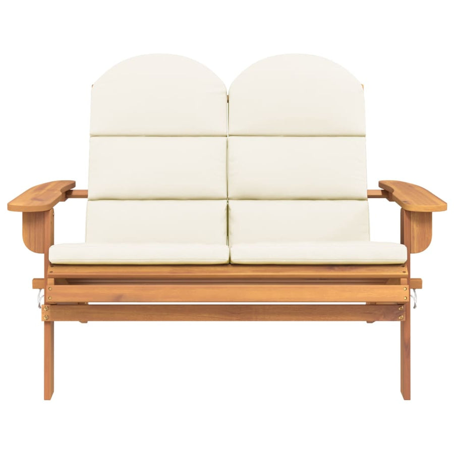 Adirondack Garden Bench with Cushions 126 cm Solid Wood Acacia