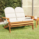 Adirondack Garden Bench with Cushions 126 cm Solid Wood Acacia