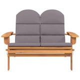 Adirondack Garden Bench with Cushions 126 cm Solid Wood Acacia