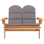 Adirondack Garden Bench with Cushions 126 cm Solid Wood Acacia
