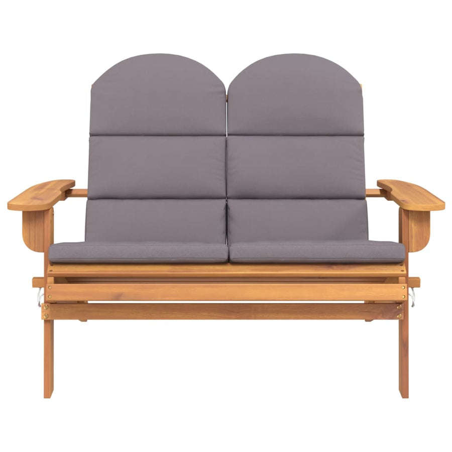 Adirondack Garden Bench with Cushions 126 cm Solid Wood Acacia