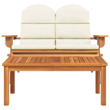 2 Piece Adirondack Garden Lounge Set Solid Wood Acacia - Side View