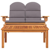 2 Piece Adirondack Garden Lounge Set Solid Wood Acacia - Side View