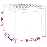 Coffee Table 40x40x36 cm Solid Wood Acacia - Rear View