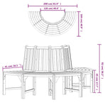 Half Round Tree Bench Ø208 cm Solid Wood Eucalyptus