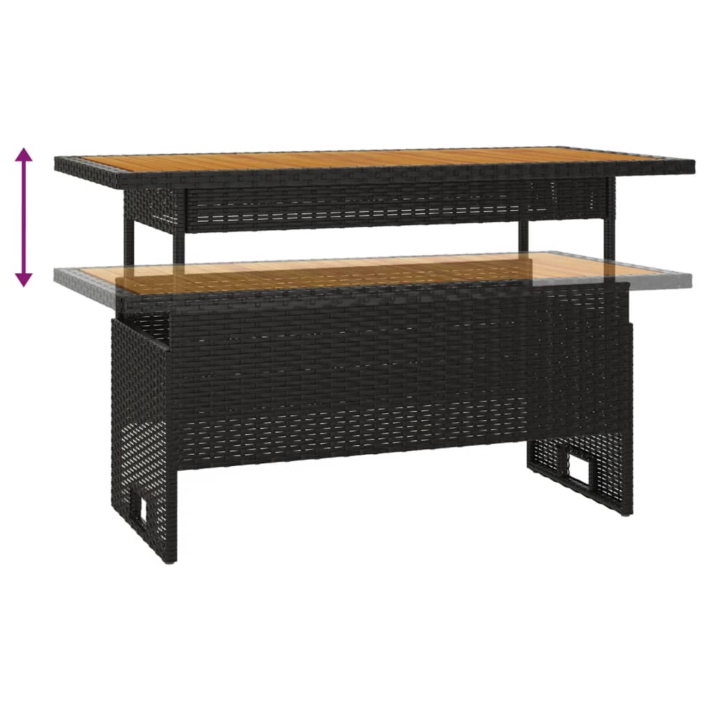 2 Piece Garden Lounge Set with Cushions Black Poly Rattan