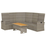 2 Piece Garden Lounge Set with Cushions Grey Poly Rattan - Top-Down View