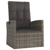 3 Piece Garden Lounge Set with Cushions Grey Poly Rattan - Close-Up Angle